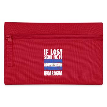 Nicaragua Flagge Spruch - Federtasche - Rot - Vorne