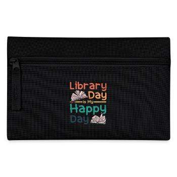 Le jour de la bibliothèque est mon jour heureux - Trousse - noir - Devant