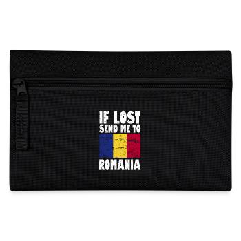 Romania Flag Slogan - Pencil Case - black - Front