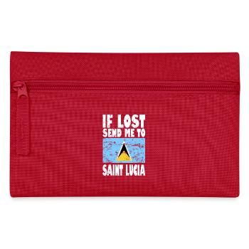 Saint Lucia Flag Saying - Pencil Case - red - Front