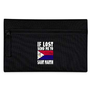 St. Martin Flagge Spruch - Federtasche - Schwarz - Vorne