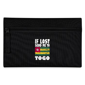 Togo Flagge Spruch - Federtasche - Schwarz - Vorne