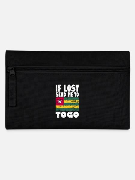 Togo Flagge Spruch - Federtasche - Schwarz