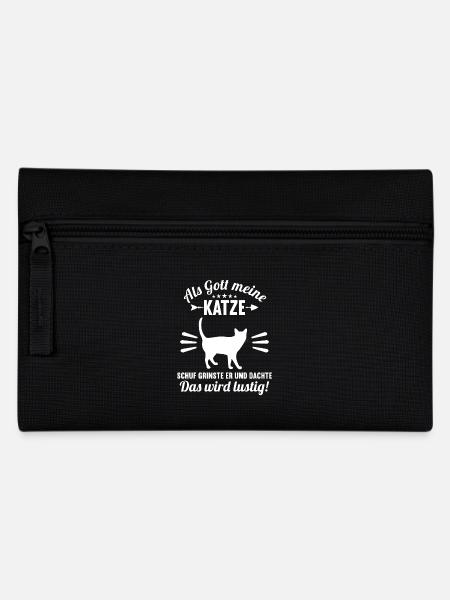 Als Gott meine Katze schuf das wird lustig Katzen - Federtasche - Schwarz