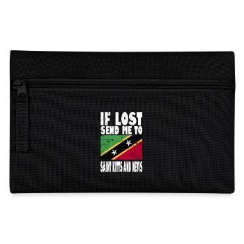 Sankt Kitts und Nevis Flagge Spruch - Federtasche - Schwarz - Vorne