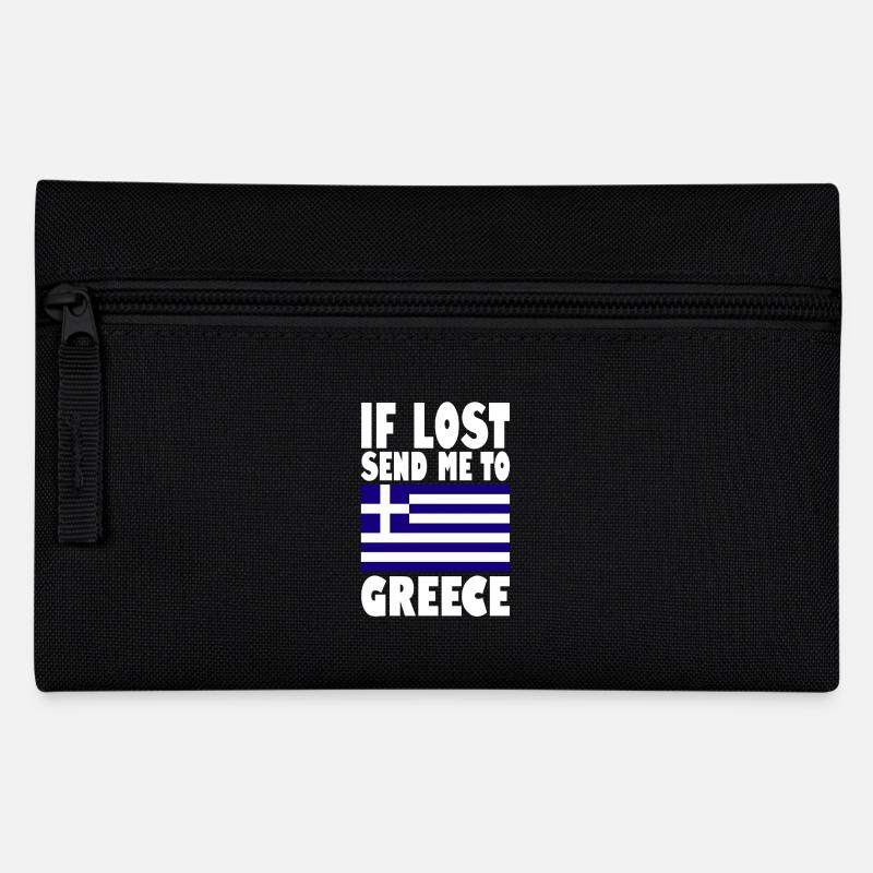 Griechenland Flagge Spruch - Federtasche - Schwarz