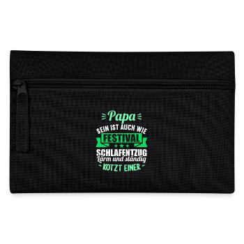 neu Papa sein ist auch wie Festival Schlafentzug - Federtasche - Schwarz - Vorne