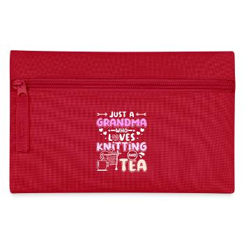 Grand-mère qui aime le tricot et le thé - Trousse - rouge - Devant