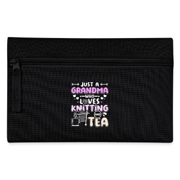 Grandma who loves knitting and tea - Federtasche - Schwarz - Vorne