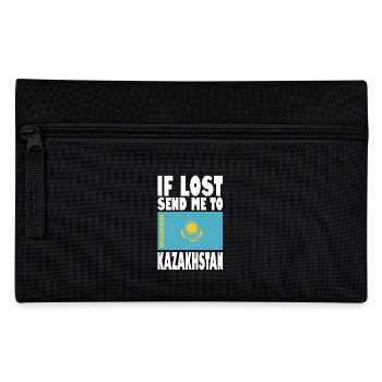 Kasachstan Flagge Spruch - Federtasche - Schwarz - Vorne
