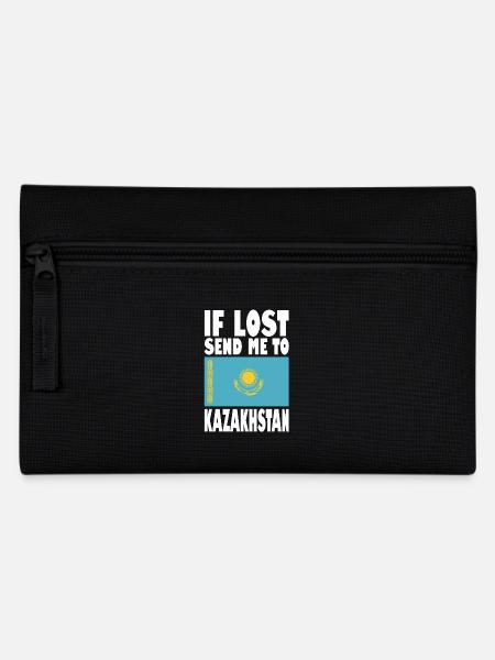 Kasachstan Flagge Spruch - Federtasche - Schwarz