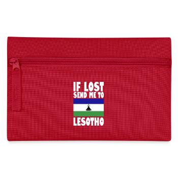 Lesotho Flagge Spruch - Federtasche - Rot - Vorne