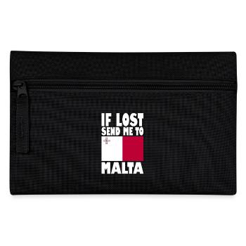 Malta Flagge Spruch - Federtasche - Schwarz - Vorne