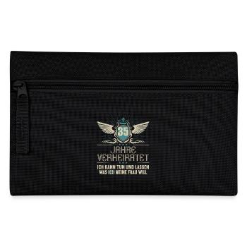 35 Jahre verheiratet kann tun 35.Hochzeitstag - Federtasche - Schwarz - Vorne