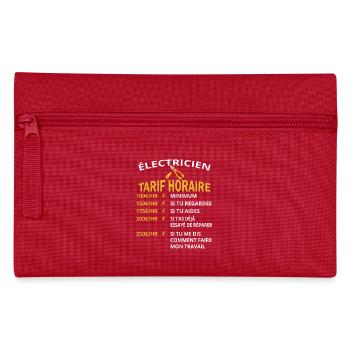 Tarif horaire électricien cadeau pour électriciens - Trousse - rouge - Devant