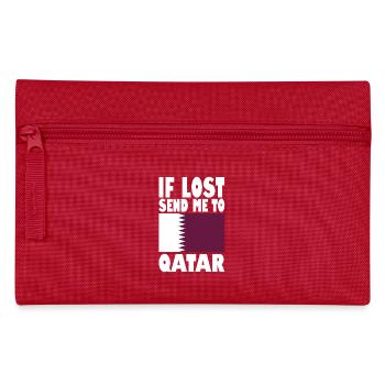 Qatar Flag Slogan - Pencil Case - red - Front