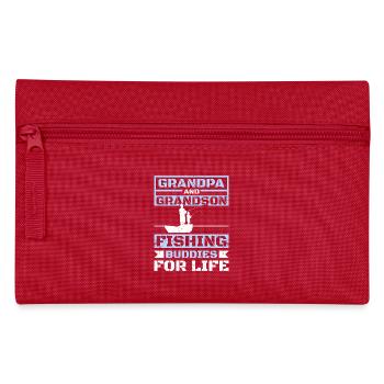 Grandpa and grandson fishing buddies for life - Pencil Case - red - Front