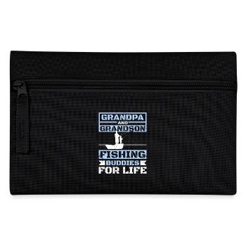 Grandpa and grandson fishing buddies for life - Federtasche - Schwarz - Vorne