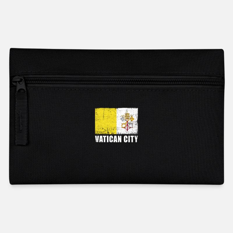 Drapeau de la Cité du Vatican Grunge Drapeau de la Cité du Vatican - Trousse - noir