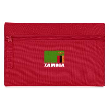 Sambia Flagge Grunge Sambia Fahne - Federtasche - Rot - Vorne