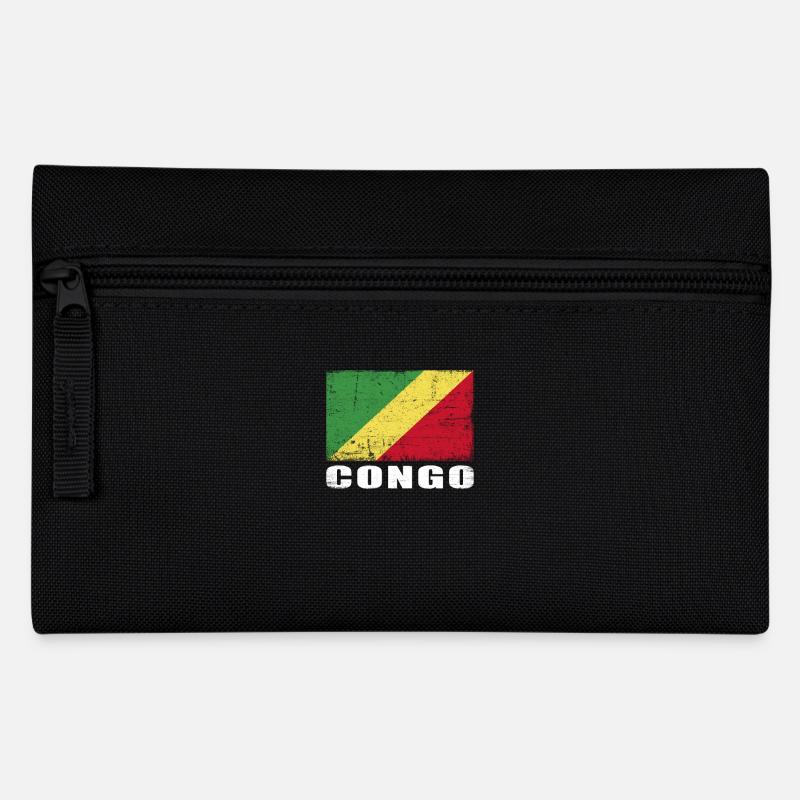 Drapeau du Congo Grunge Drapeau du Congo - Trousse - noir