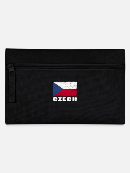 Czech Republic Flag Grunge Czech Flag - Pencil Case - black