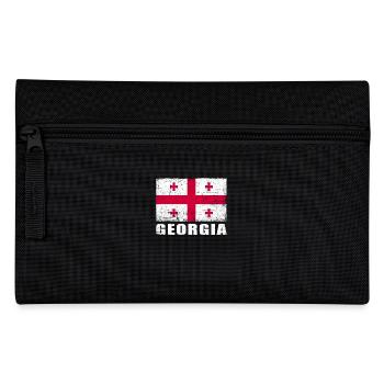 Georgien Flagge Grunge Georgien Fahne - Federtasche - Schwarz - Vorne