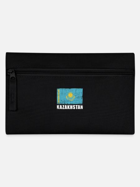 Kasachstan Flagge Grunge Kasachstan Fahne - Federtasche - Schwarz