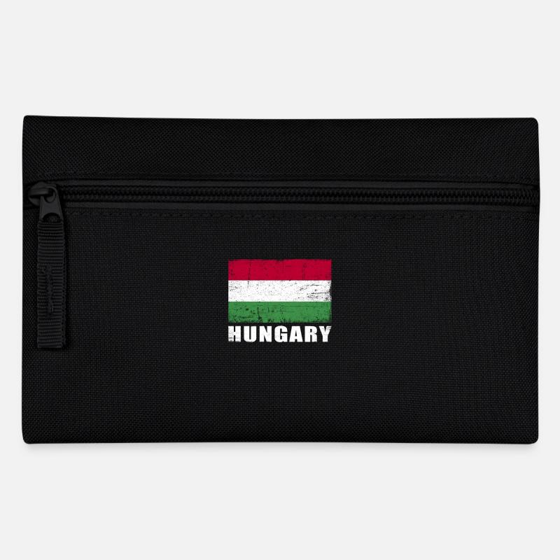 Ungarn Flagge Grunge Ungarn Fahne - Federtasche - Schwarz
