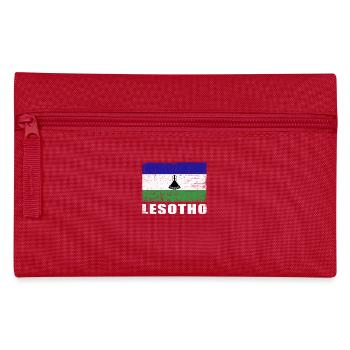 Lesotho Flagge Grunge Lesotho Fahne - Federtasche - Rot - Vorne