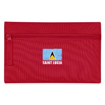 Saint Lucia Flag Grunge Saint Lucia Flag - Pencil Case - red - Front