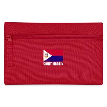 St. Martin Flagge Grunge St. Martin Fahne - Federtasche - Rot - Vorne
