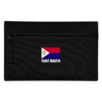 St. Martin Flagge Grunge St. Martin Fahne - Federtasche - Schwarz - Vorne