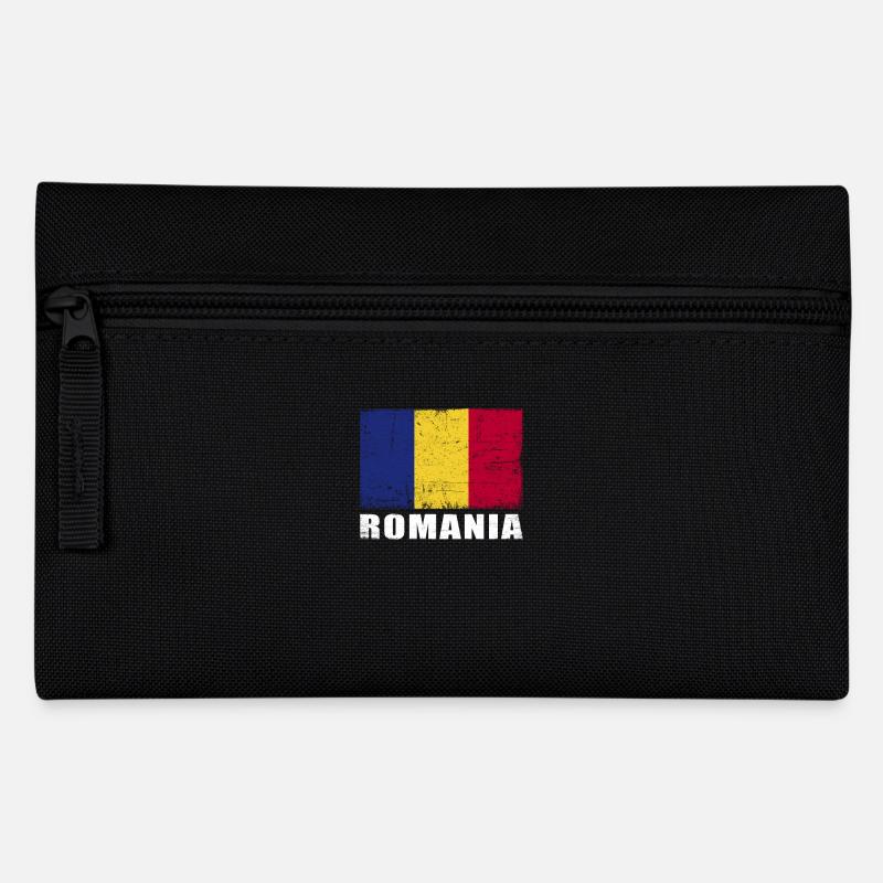 Roumanie Drapeau Grunge Roumanie Drapeau - Trousse - noir