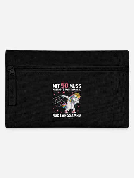 Mit 50 nichts anders nur langsamer 50 Geburtstag - Federtasche - Schwarz