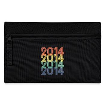 Cool Retro 2014, 9 Years Old, 9th Birthday Kids - Pencil Case - black - Front