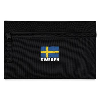 Drapeau de la Suède Grunge Drapeau de la Suède - Trousse - noir - Devant