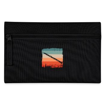 Clarinet Player Retro Clarinet Silhouette - Pencil Case - black - Front