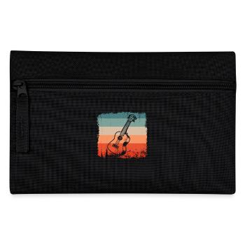 Guitarist Retro Guitar Silhouette Guitarist - Pencil Case - black - Front