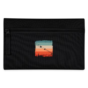 Flute Player Flute Retro - Pencil Case - black - Front