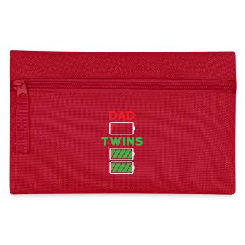 Papa Twins Father Energy Battery Empty - Pencil Case - red - Front