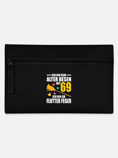 Alter Besen Junger Feger 69 Jahre 69. Geburtstag - Federtasche - Schwarz