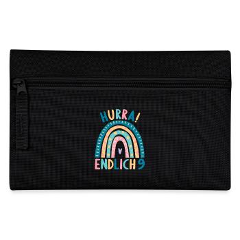 9 Jahre alt Rainbow Regenbogen 9. Geburtstag - Federtasche - Schwarz - Vorne