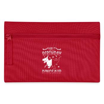 Half Year 6 Months Birthday Dinosaur - Pencil Case - red - Front