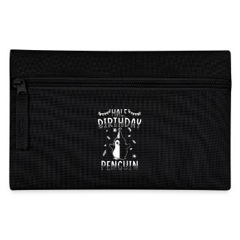 Half Year 6 Months Birthday Penguin - Pencil Case - black - Front
