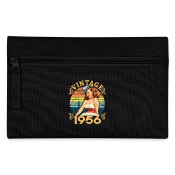 Retro Pin-up Girl Vintage 1956, 66 Years Old - Pencil Case - black - Front