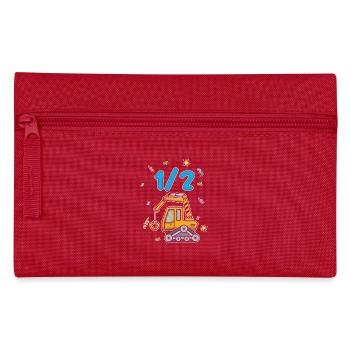 Half year 6 months birthday construction worker - Pencil Case - red - Front
