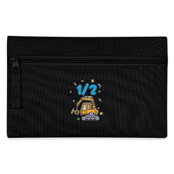 Half year 6 months birthday construction worker - Pencil Case - black - Front