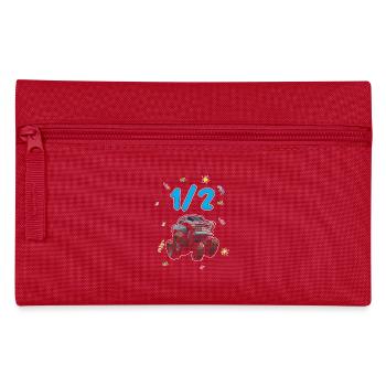 Half Year 6 Months Birthday Monster Truck - Pencil Case - red - Front