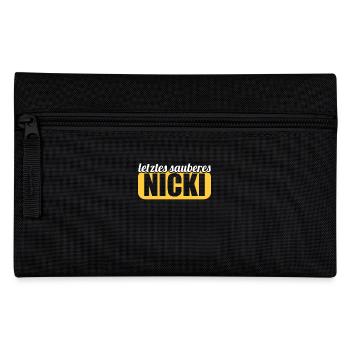 DDR Osten Ossi Letztes sauberes Nicki - Federtasche - Schwarz - Vorne